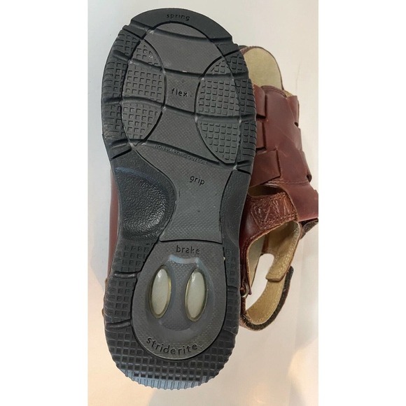 Stride Rite Sandal Toddler Size 11.5 Brown Leather Fisherman Hook Loop Easy On - Picture 5 of 7